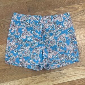 LOFT Blue Paisley High Waist Women Shorts